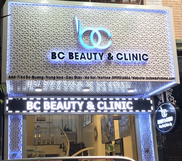 Mẫu biển hiệu mỹ phẩm BC Beauty & Clinic