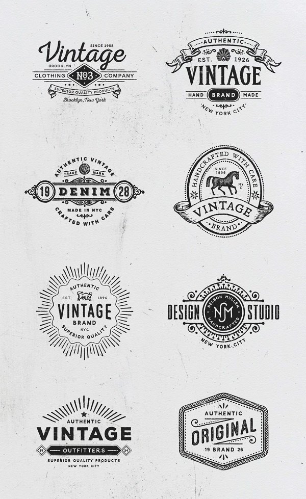 Mẫu logo bảng hiệu theo phong cách vintage 