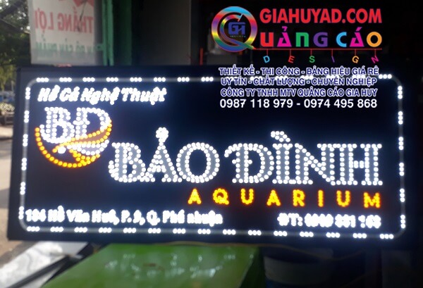 Mẫu đèn LED bảng hiệu hồ cá nghệ thuật Bảo Đình