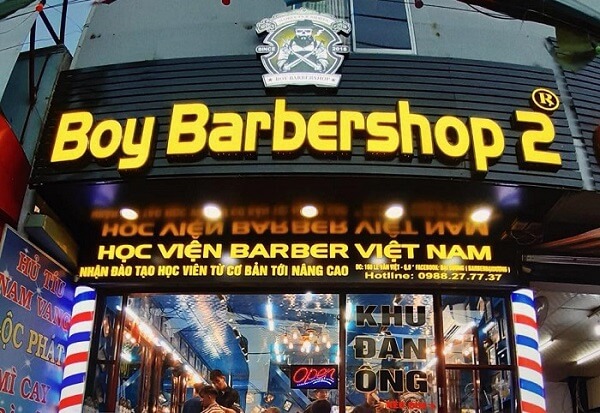 Bảng hiệu salon tóc mặt dựng Alu đèn LED Boy Barbershop 2 