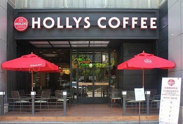 Bảng hiệu Alu chữ mica nổi của Hollys Coffee