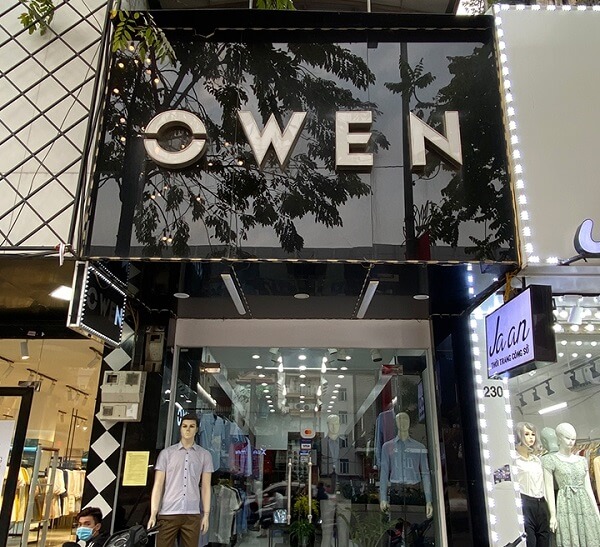 Biển shop quần áo nam của Owen