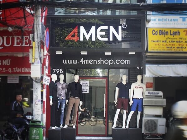 Bảng hiệu Alu chữ mica nổi của shop thời trang nam 4Men