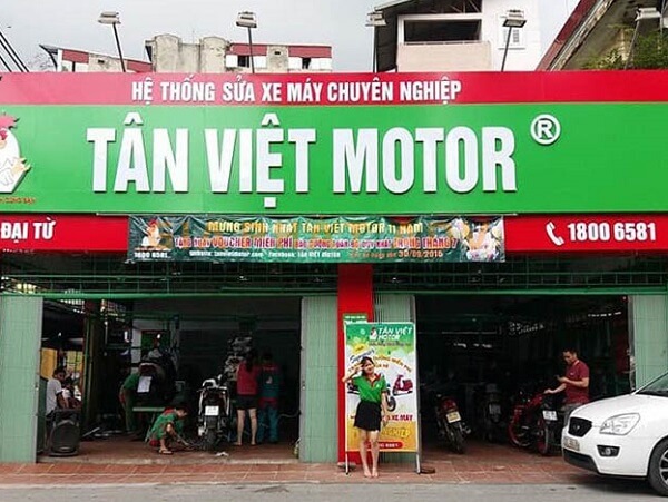Bảng hiệu sửa xe đẹp mica chữ nổi chuyên nghiệp của Tân Việt Motor